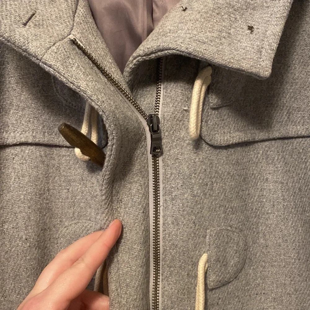 Gap gray hooded wool coat with toggles - Picture 2 of 6